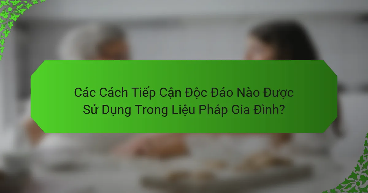 Các Cách Tiếp Cận Độc Đáo Nào Được Sử Dụng Trong Liệu Pháp Gia Đình?