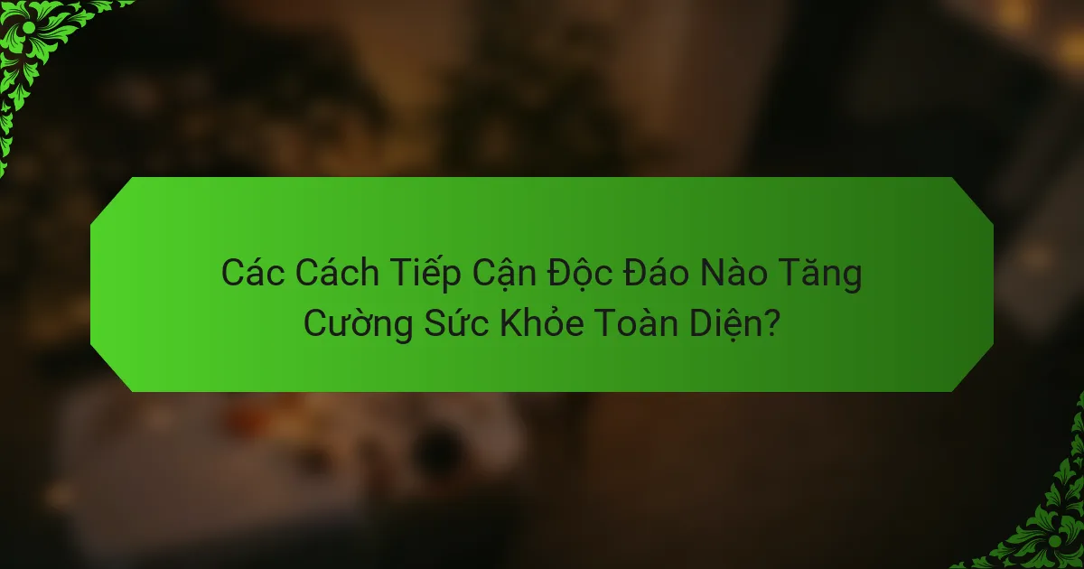 Các Cách Tiếp Cận Độc Đáo Nào Tăng Cường Sức Khỏe Toàn Diện?