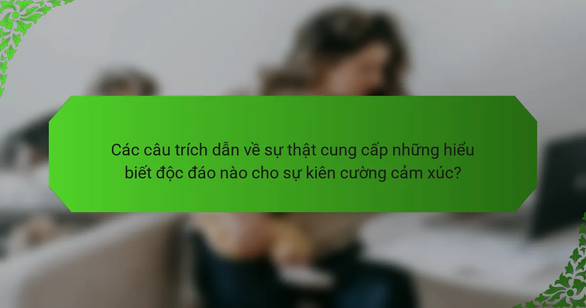 Các câu trích dẫn về sự thật cung cấp những hiểu biết độc đáo nào cho sự kiên cường cảm xúc?
