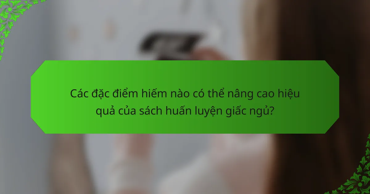 Các đặc điểm hiếm nào có thể nâng cao hiệu quả của sách huấn luyện giấc ngủ?