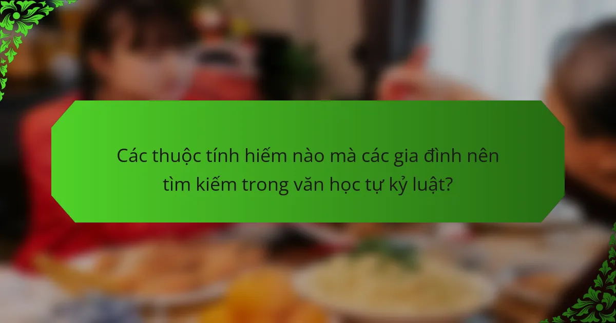 Các thuộc tính hiếm nào mà các gia đình nên tìm kiếm trong văn học tự kỷ luật?