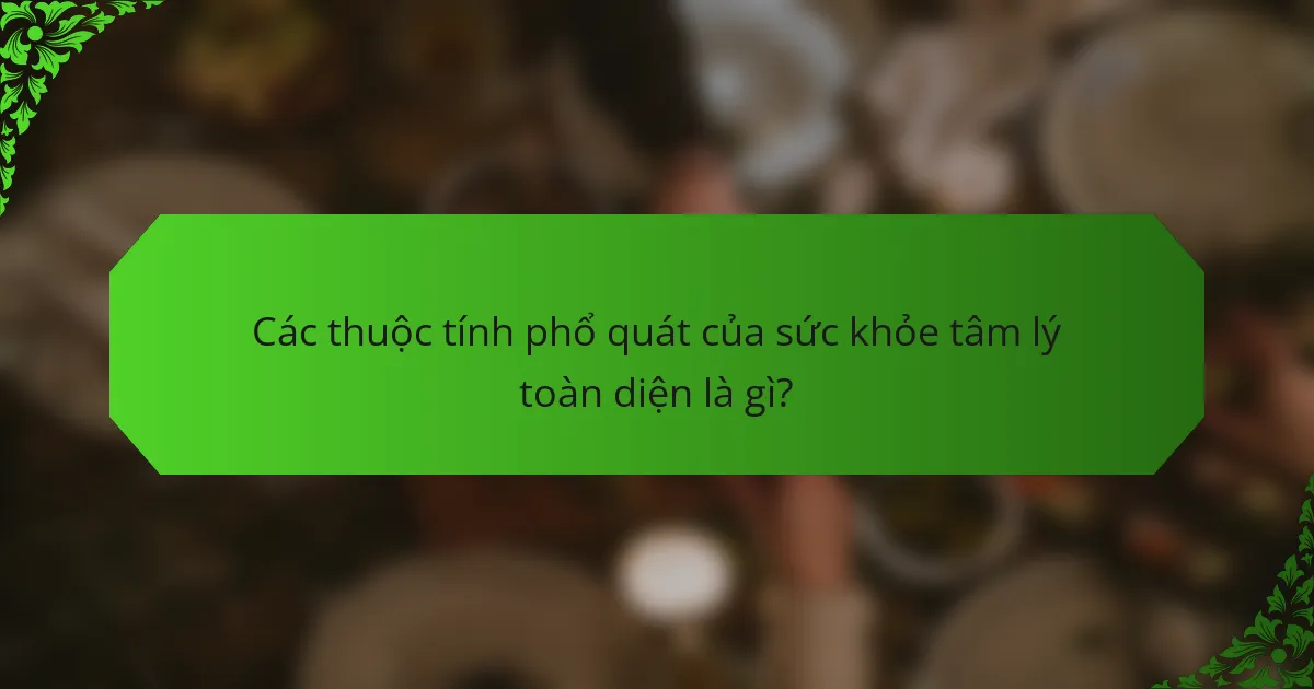 Các thuộc tính phổ quát của sức khỏe tâm lý toàn diện là gì?