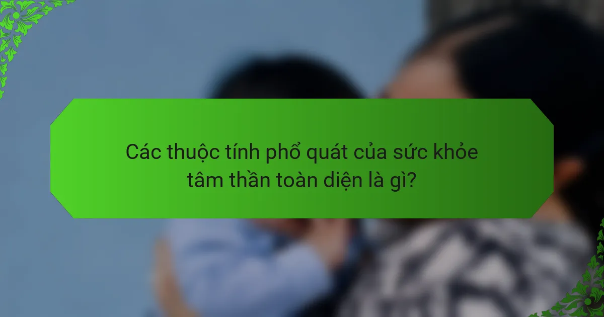 Các thuộc tính phổ quát của sức khỏe tâm thần toàn diện là gì?