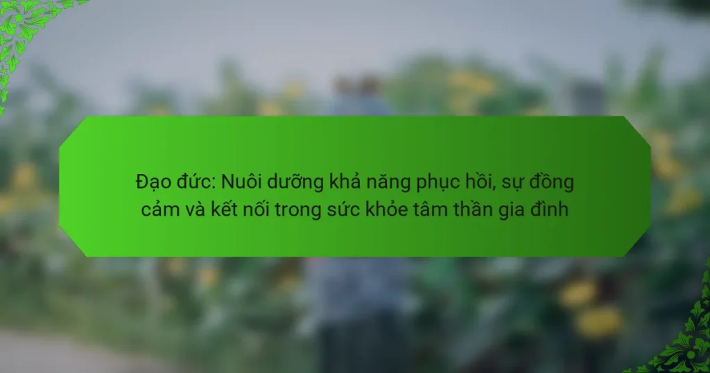 Đạo đức: Nuôi dưỡng khả năng phục hồi, sự đồng cảm và kết nối trong sức khỏe tâm thần gia đình