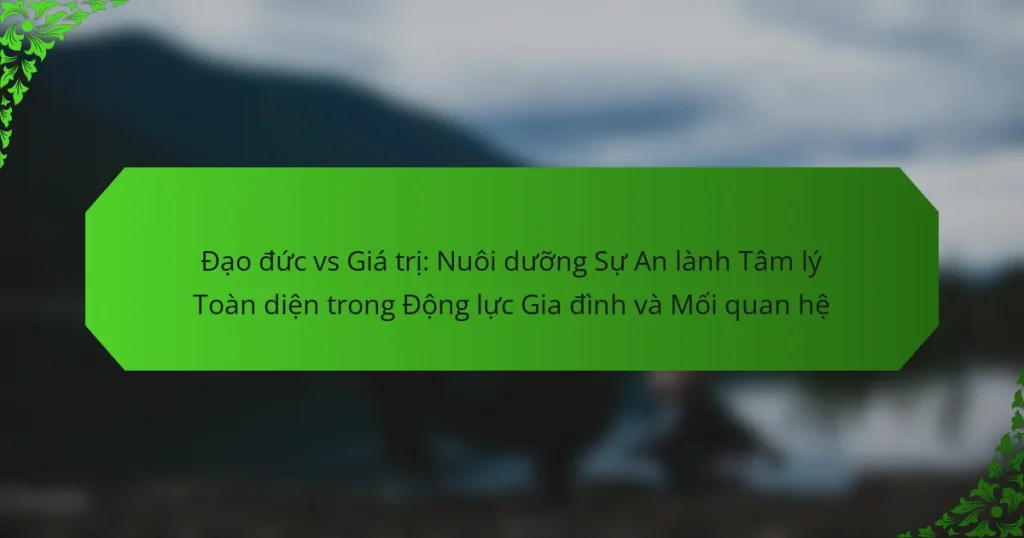 Đạo đức vs Giá trị: Nuôi dưỡng Sự An lành Tâm lý Toàn diện trong Động lực Gia đình và Mối quan hệ