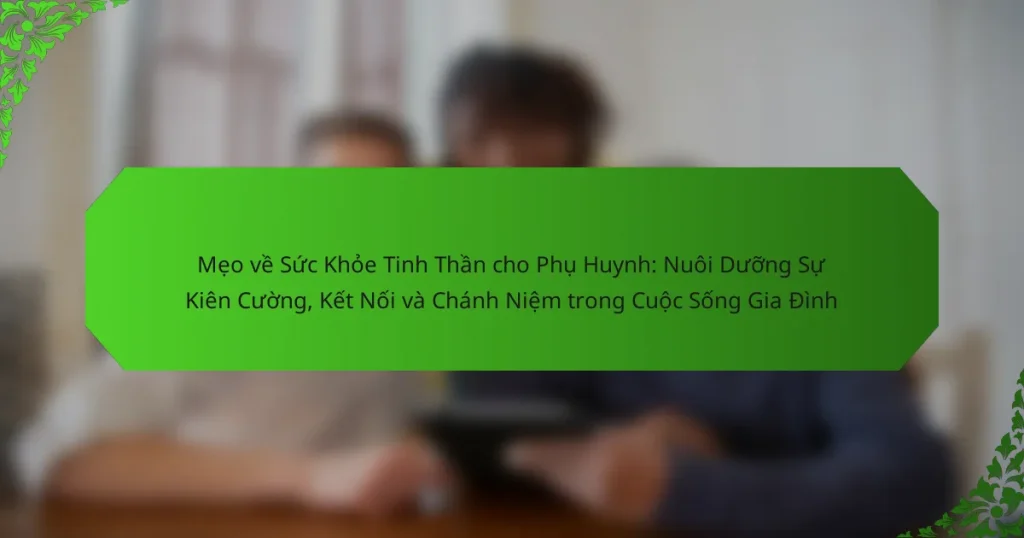 Mẹo về Sức Khỏe Tinh Thần cho Phụ Huynh: Nuôi Dưỡng Sự Kiên Cường, Kết Nối và Chánh Niệm trong Cuộc Sống Gia Đình