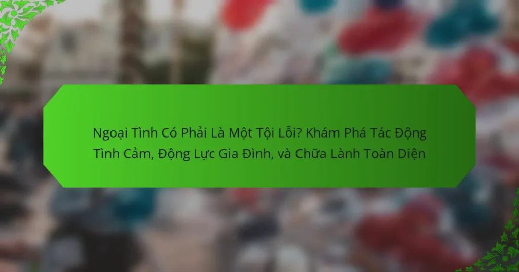 Ngoại Tình Có Phải Là Một Tội Lỗi? Khám Phá Tác Động Tình Cảm, Động Lực Gia Đình, và Chữa Lành Toàn Diện