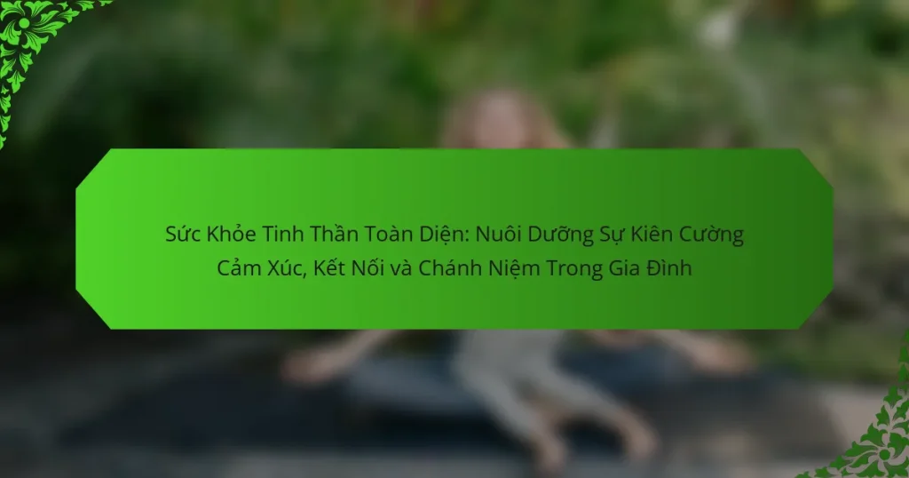 Sức Khỏe Tinh Thần Toàn Diện: Nuôi Dưỡng Sự Kiên Cường Cảm Xúc, Kết Nối và Chánh Niệm Trong Gia Đình