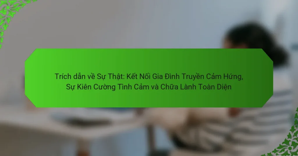 Trích dẫn về Sự Thật: Kết Nối Gia Đình Truyền Cảm Hứng, Sự Kiên Cường Tình Cảm và Chữa Lành Toàn Diện