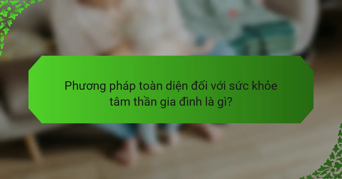 Phương pháp toàn diện đối với sức khỏe tâm thần gia đình là gì?