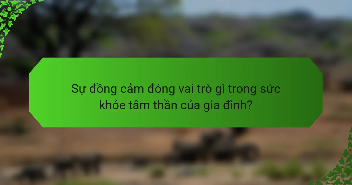 Sự đồng cảm đóng vai trò gì trong sức khỏe tâm thần của gia đình?